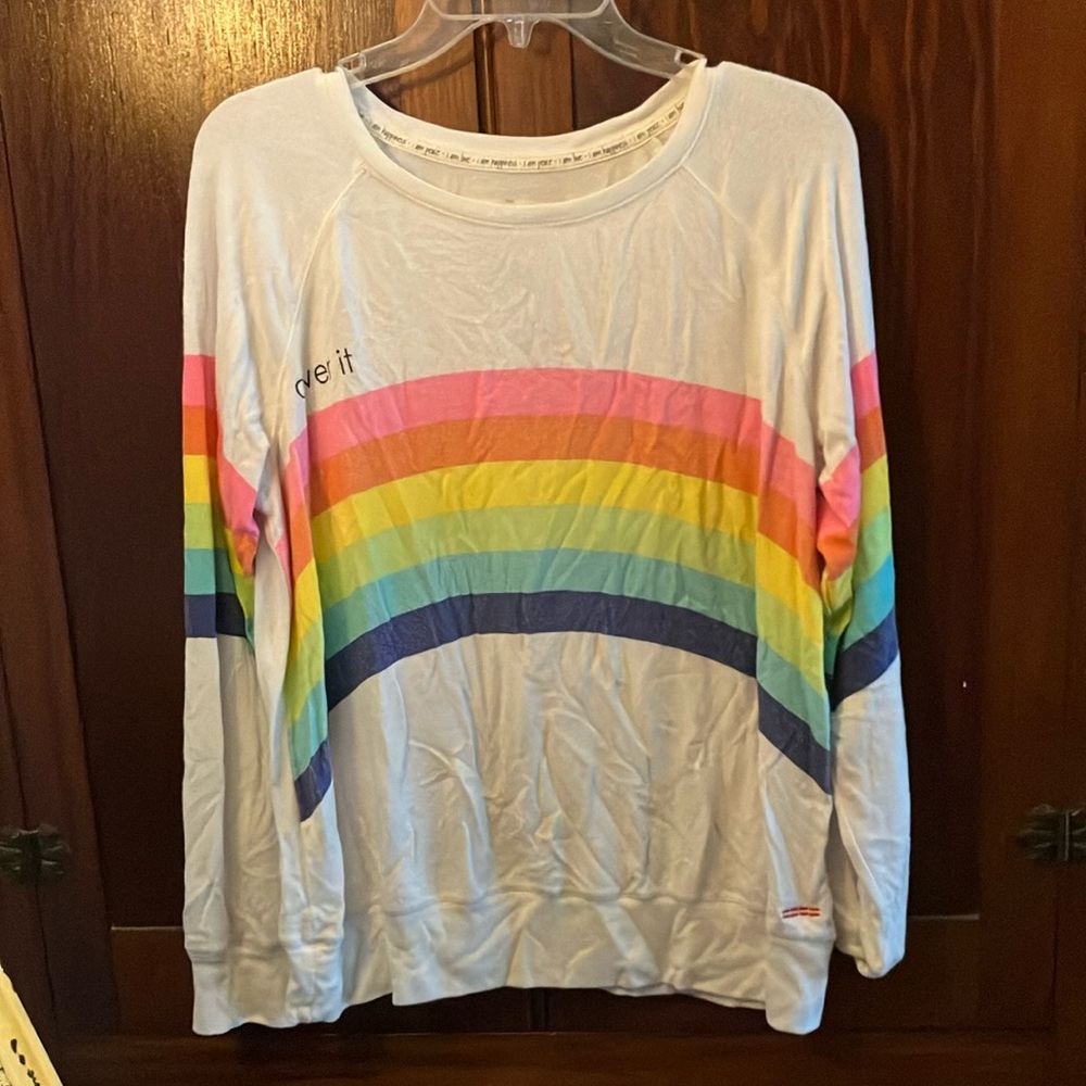 Peace Love World Rainbow Crew Neck Sweater